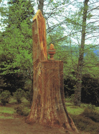 Sculpture from Redwood tree, struck by lightning