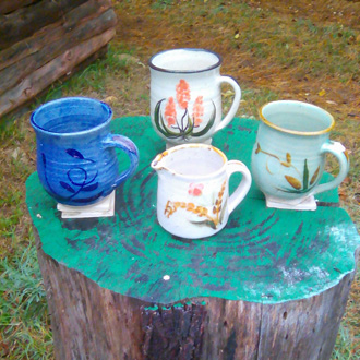 A variety of mugs and jugs